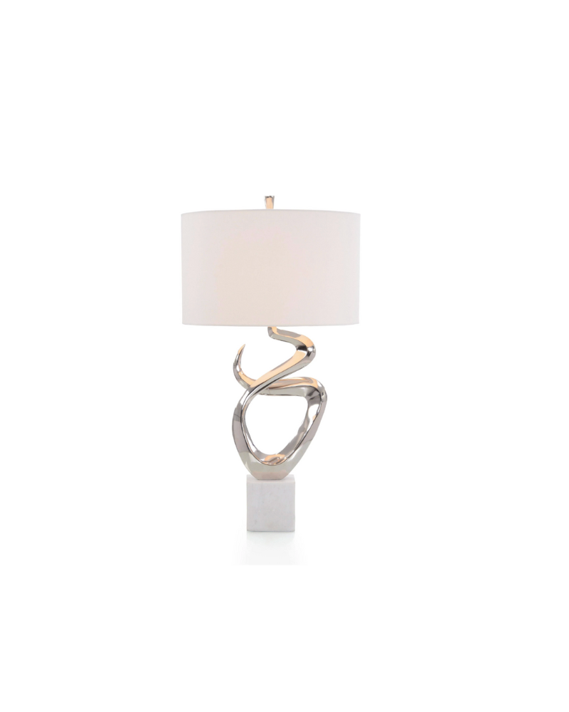 Sculpted Table Lamp - Silver