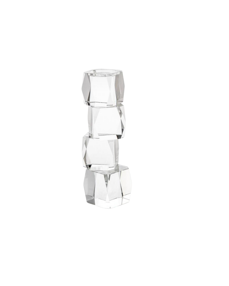 Crystal Cubist Candleholder 4 - Clear