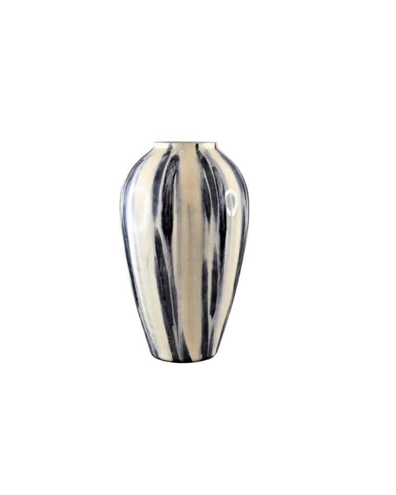 Tall Brush Stroke Vase - Blue & White