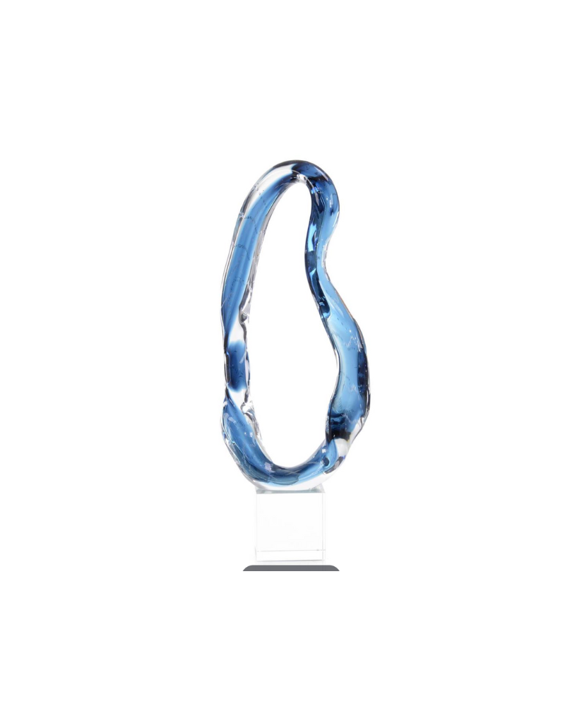 Handblown Glass Sculpture III - Blue