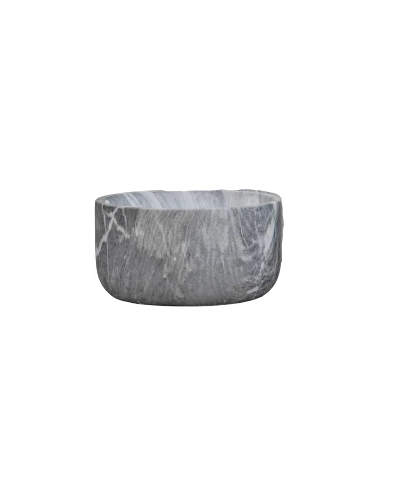 Ceramic Marble Bowl - Gray and White Large Bowl