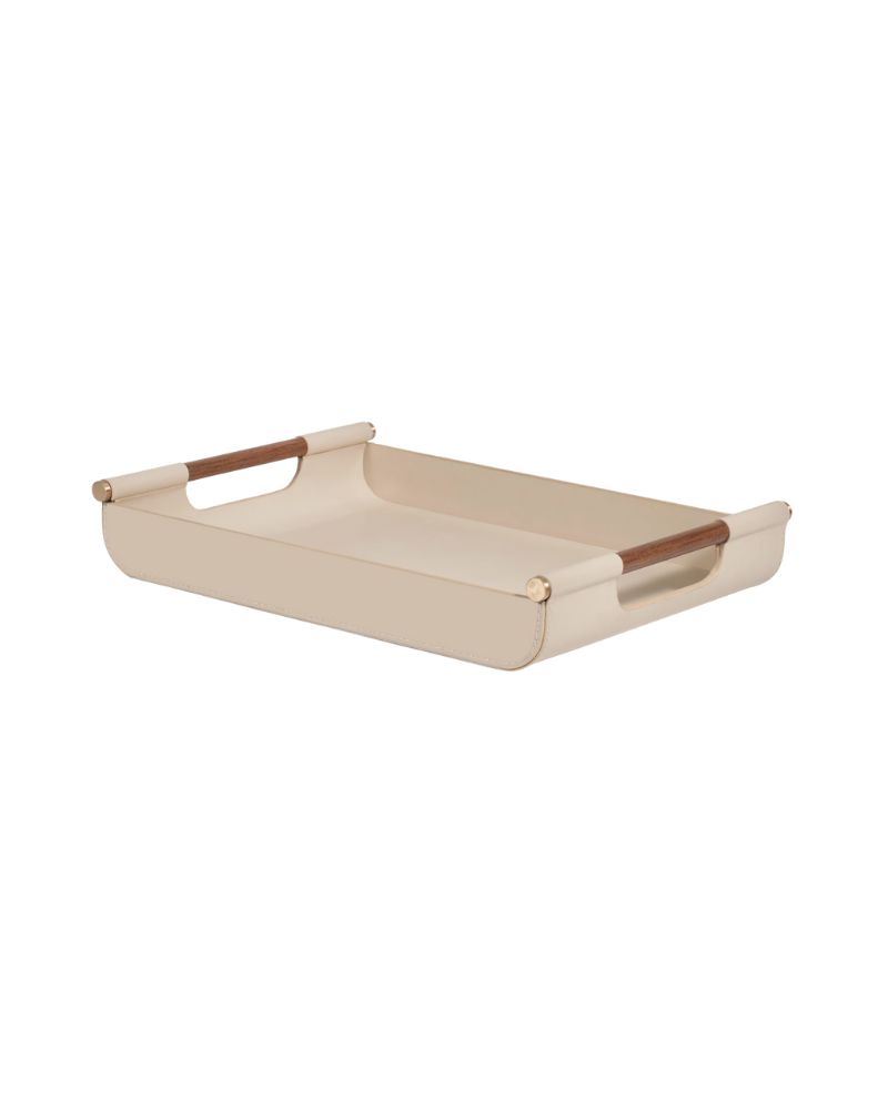 Lilah Leather Tray - Beige