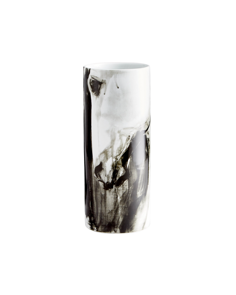 Stallion Vase - Black and White