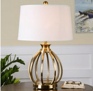 Gold Base Cage Lamp