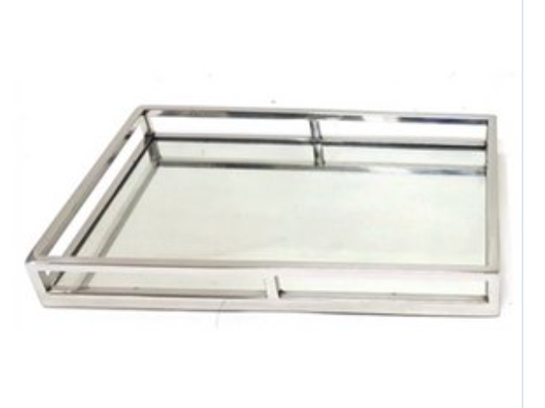 Mirrored Tray - Silver