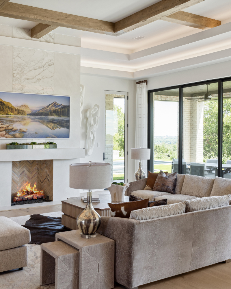 Painted Glass Lamp - Mixed Metal