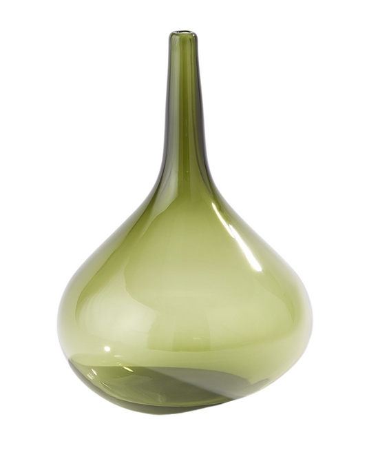 Balloon Glass Vase - Olive Green