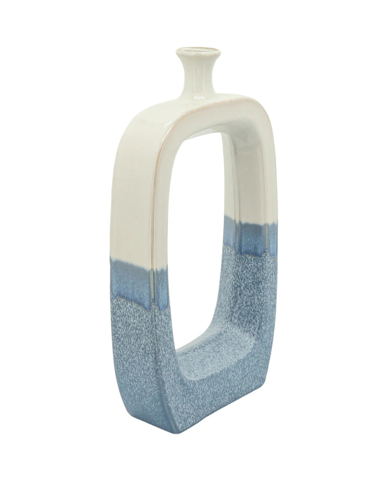 Blue and White Cut Out Vase
