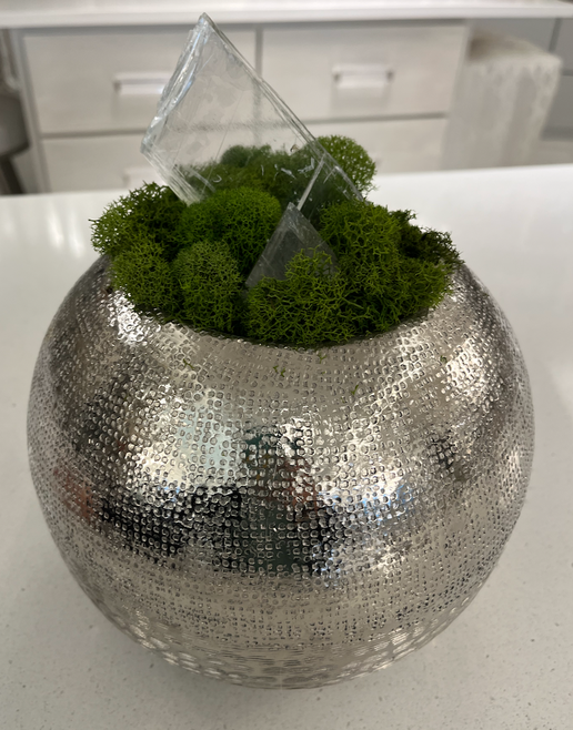 Round Sphere Floral - Silver