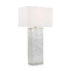 Molten Washed Column Table Lamp - Silver