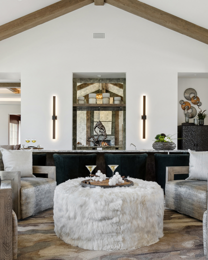 Furry Ottoman - White