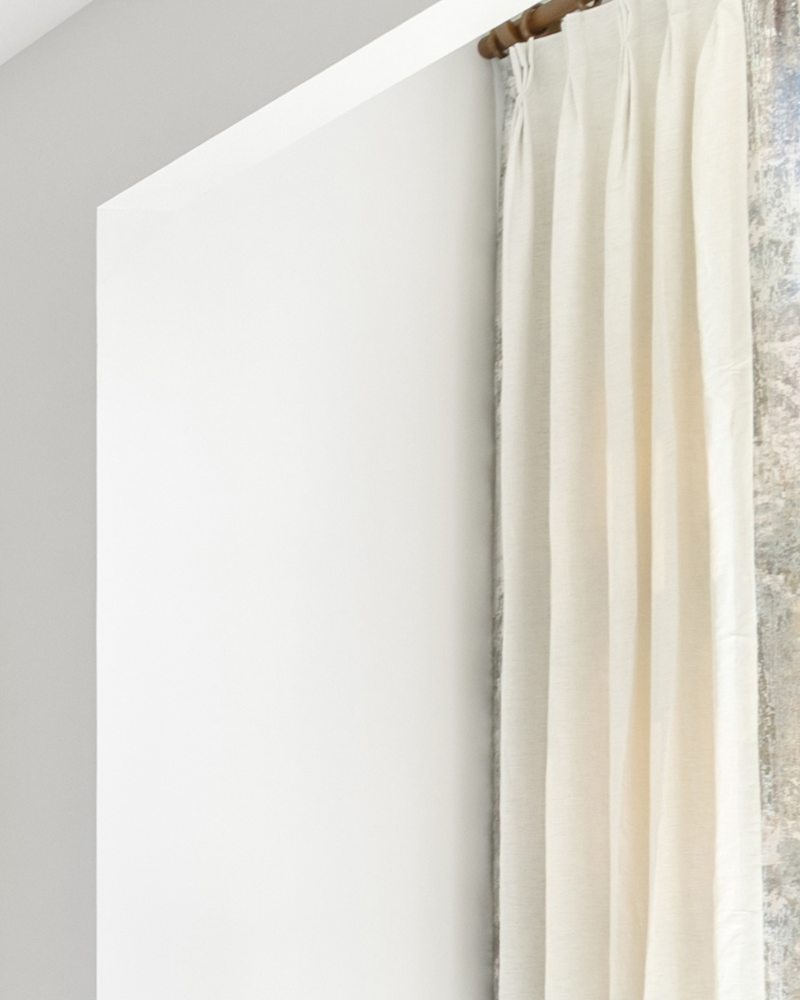 Drapery Panels - Ivory Linen with Trim