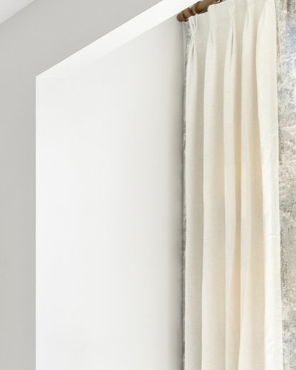 Drapery Panels - Ivory Linen with Trim