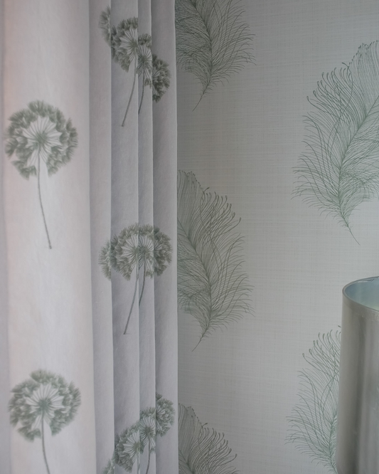 Drapery Panels - Green Floral