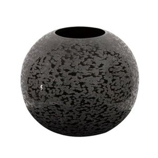 Chiseled Iron Globe Vase - Black