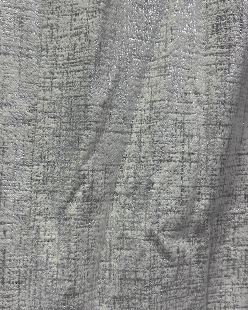 SSI Custom Drapery Panel - White and Silver