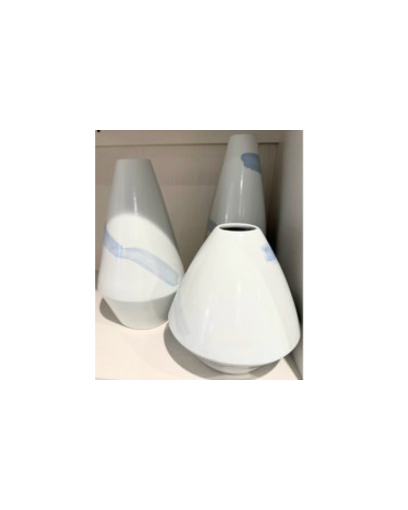 White and Purple Vase Set of 3 - White