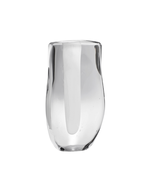 Inverted Oppulence Vase Large - Clear and White