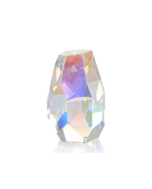 Tall - Pastel Prism Crystal Sculpture - Clear