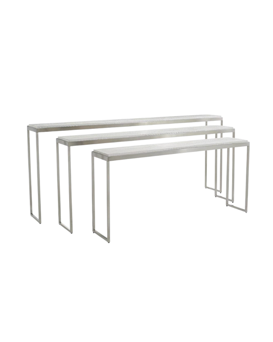John Richard Silvered Kano Nesting Tables S/3 - Silver