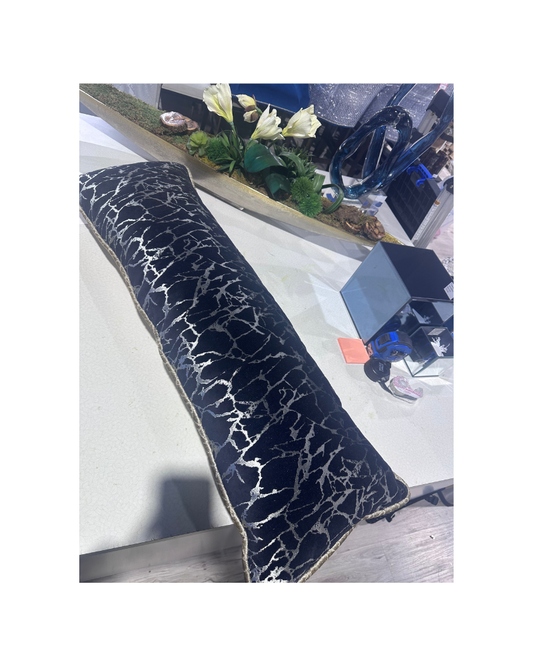 Black and Gold 39" Lumbar Pillow