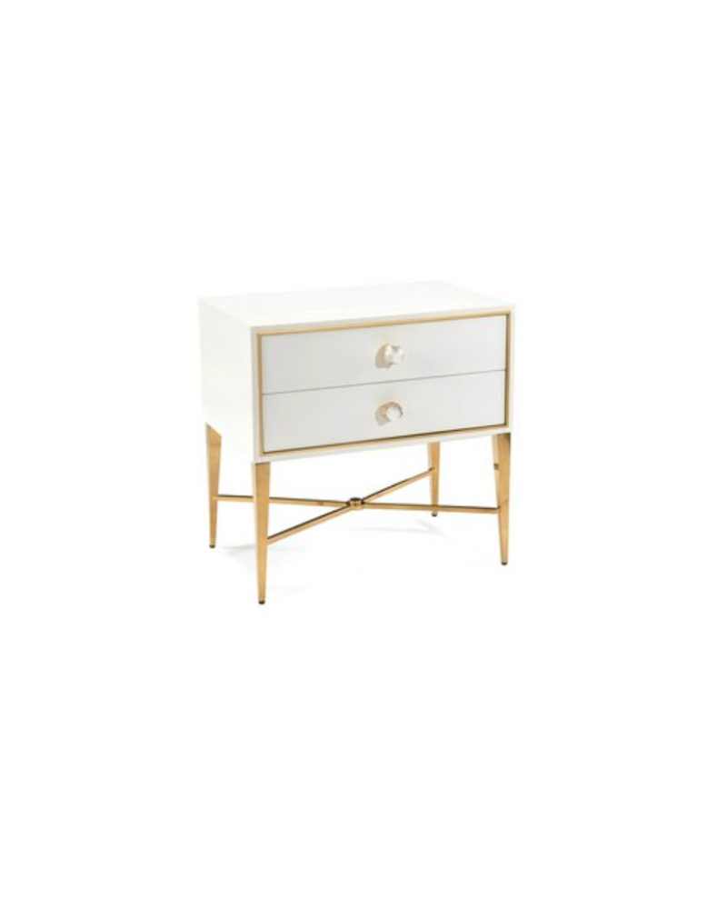 Ornamento Nightstand - White/Gold