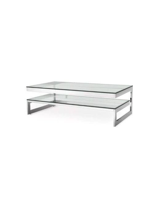 Steel 2-Layered Coffee Table - Silver