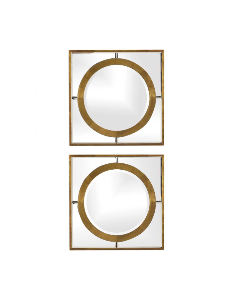 Gaza Square Mirrors Set/2  - Gold