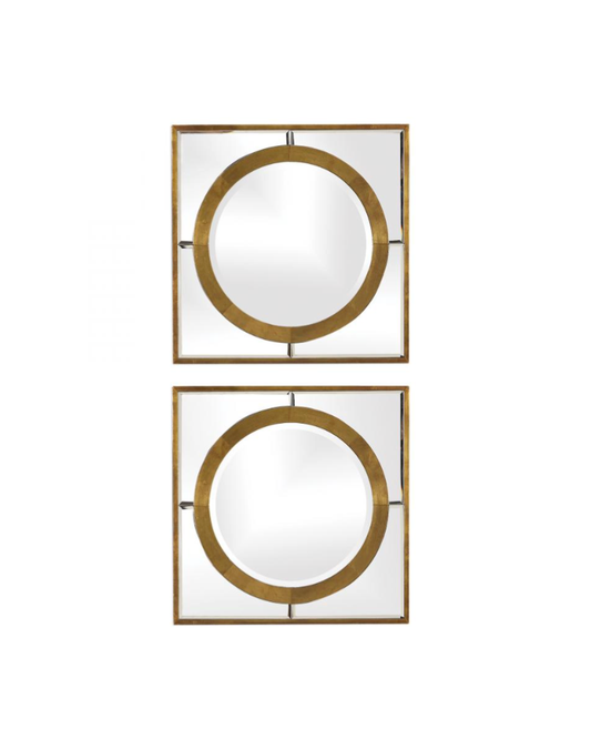 Gaza Square Mirrors Set/2  - Gold