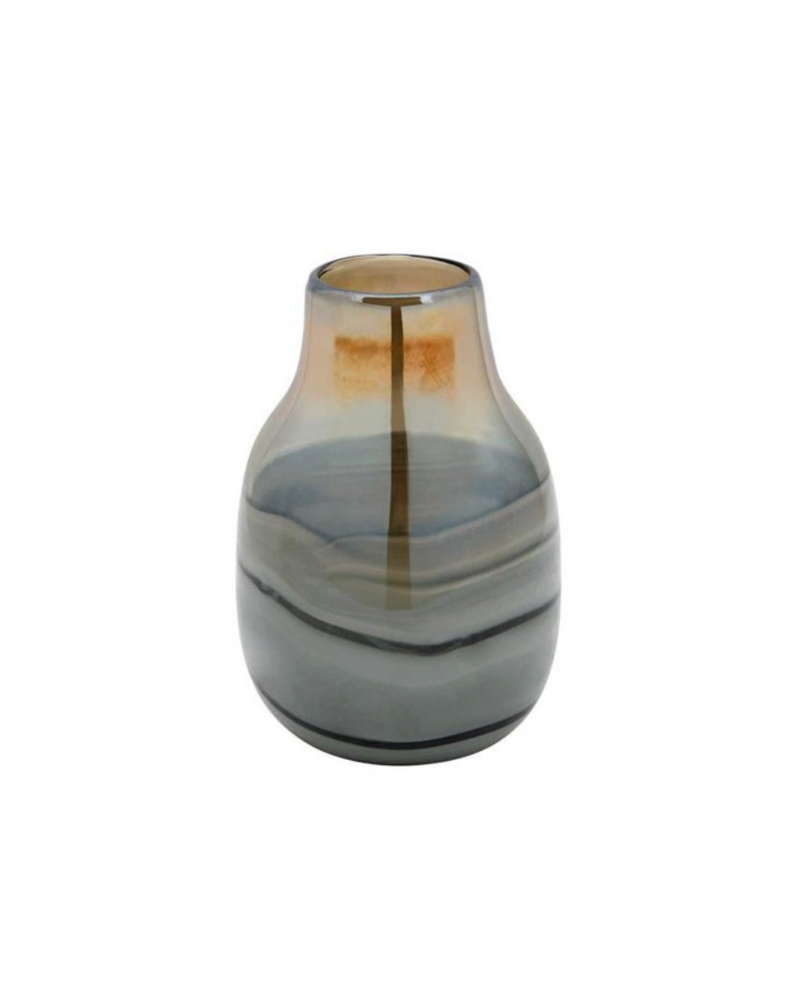 Metallic Glass Vase - Black & Gold