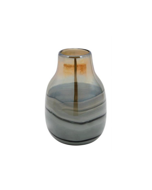Metallic Glass Vase - Black & Gold