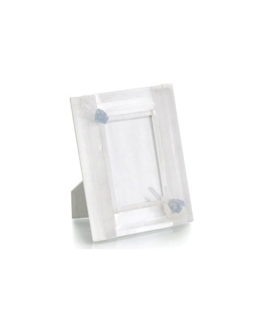 Selenite And Celestite Photo Frame - White
