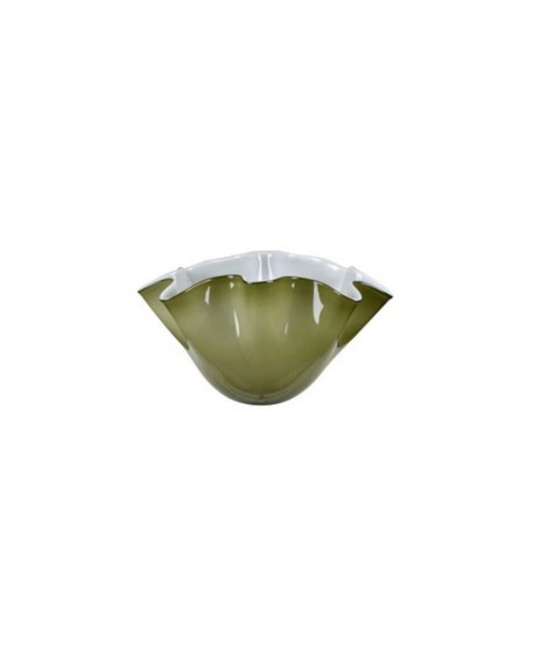 Glass Ruffle Bowl - Green