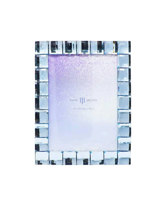 Decorative Sparkling Jewel Picture Frame  5X7- Blue