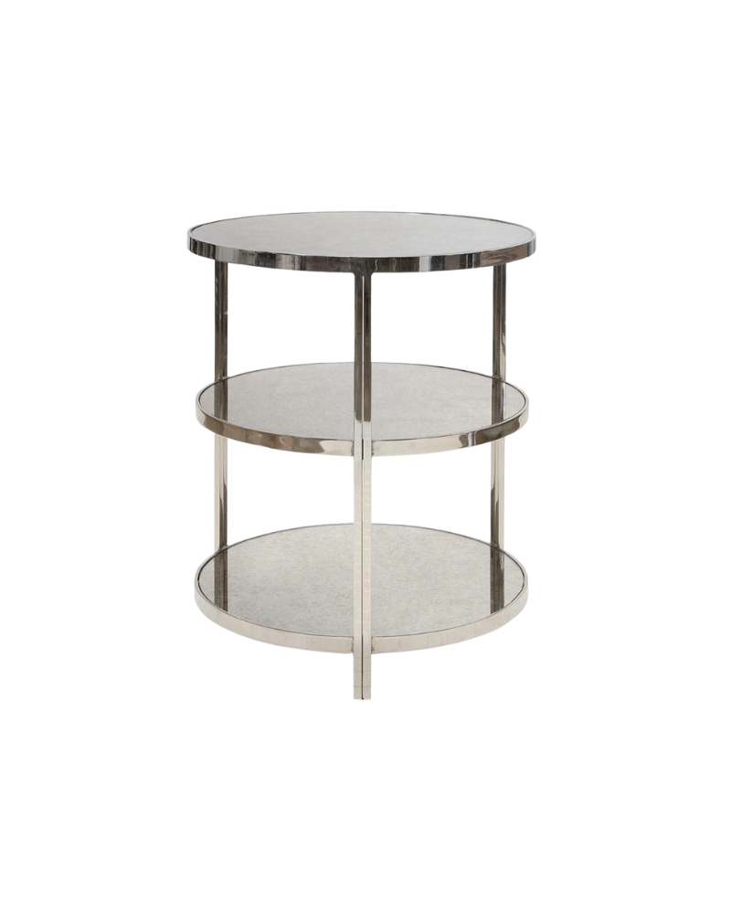 Audrey Glass Side Table - Silver