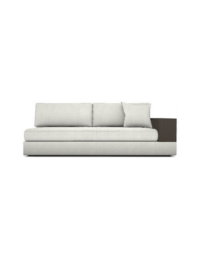 Right Wood Shelf Arm Sofa - White