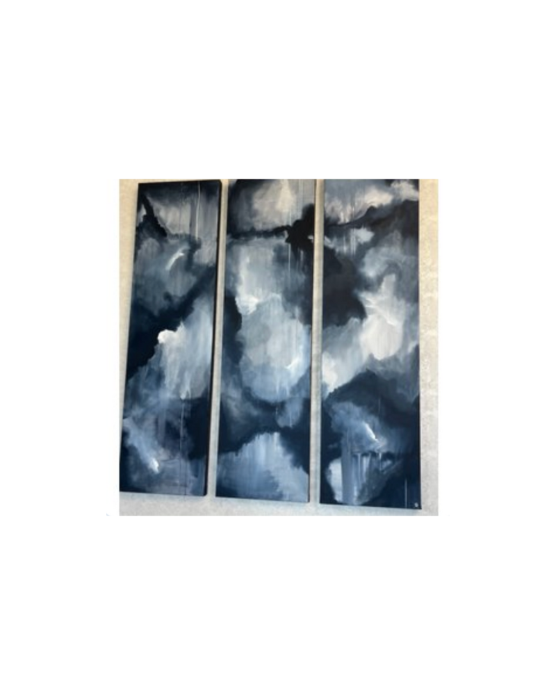 Dustin Vyers Art, Set of 3 - Blue