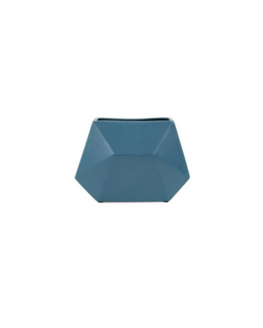 Geometric Vase Short - Blue