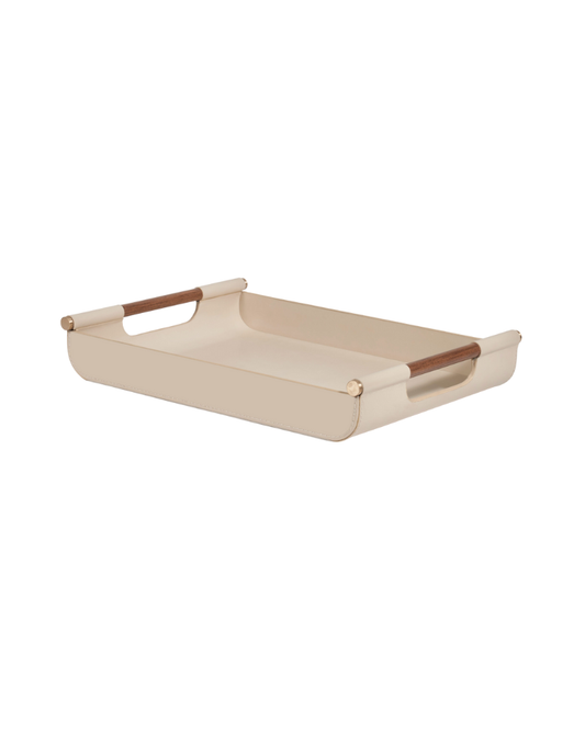 Lilah Leather Tray - Beige