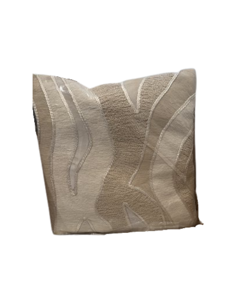 22x22 Creme Slub w/ Multi Textured Embroidery and Creme Hide