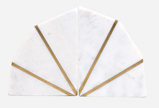 Marble and Gold Bookends - Set of 2