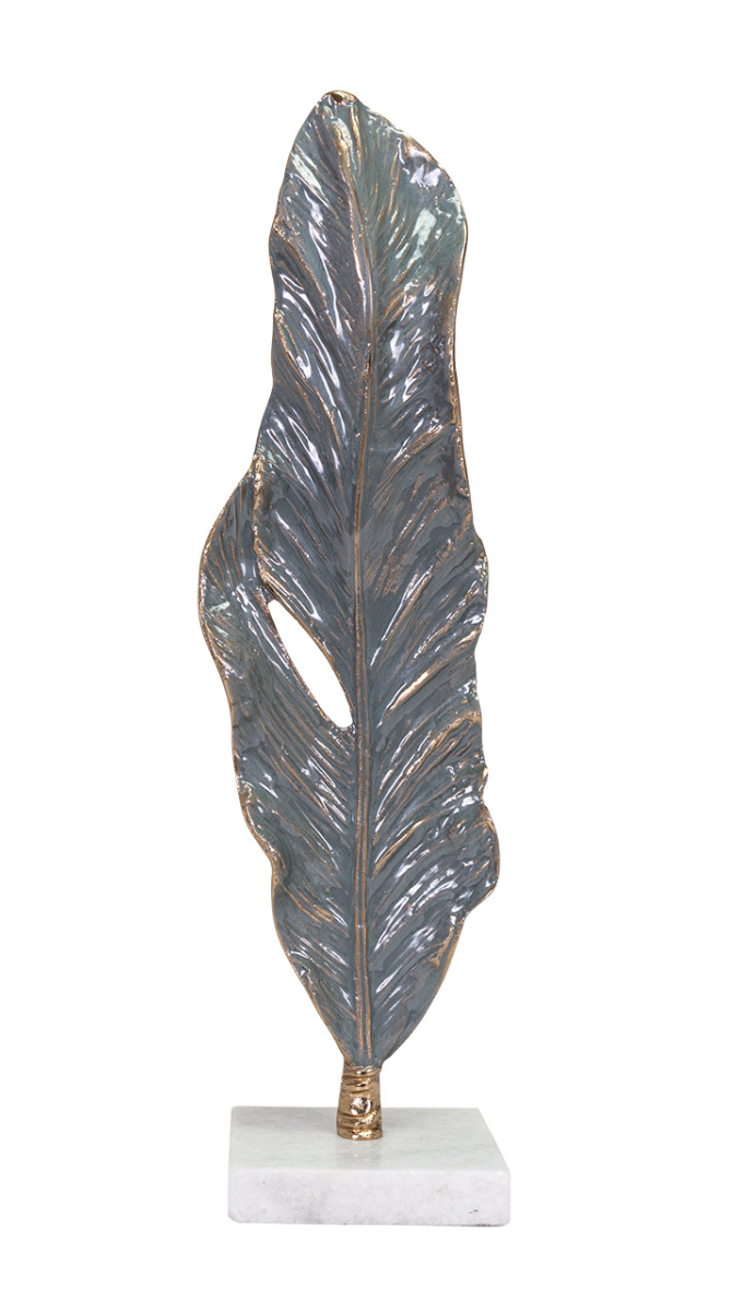 Aniston Leaf Sculpture 2- Gray