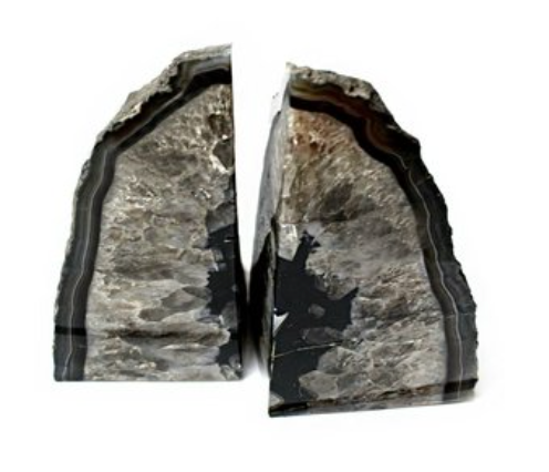 Black Agate Bookend Pair