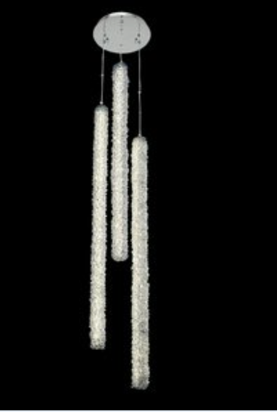 Lina 3 Column LED Foyer Chandlier - Silver