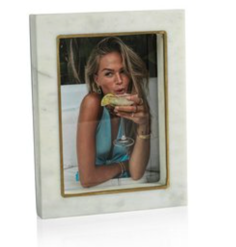Thick Marble Picture Frame - White