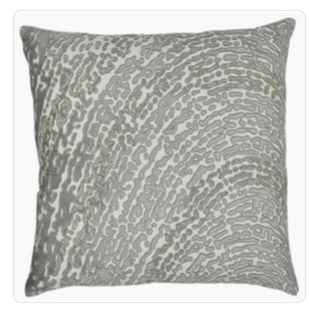 Beaded Pillow - Silver