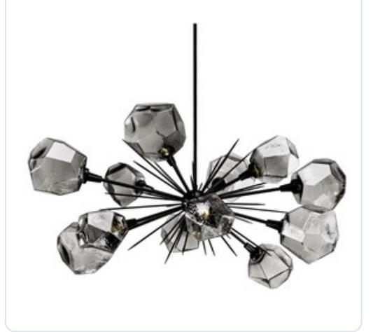 Smoked Glass Chandelier - Gray
