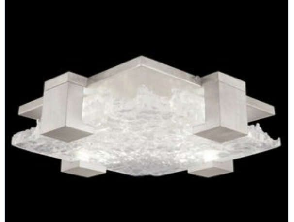 Crystal Square Flush Mount - Silver