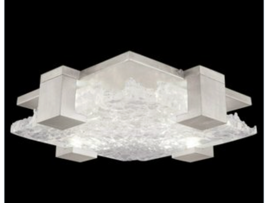 Crystal Square Flush Mount - Silver