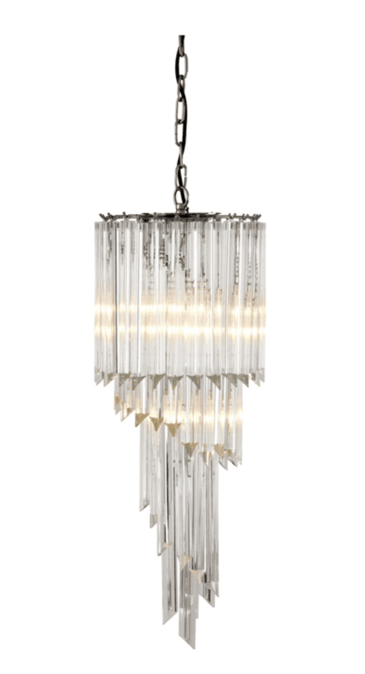 Spiral Crystal Chandelier - Silver